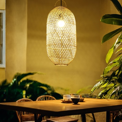 Светильник потолочный из ротанга «Кевин», 1×120 Вт, Е27, 25×25×50 см
