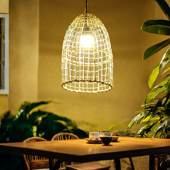 Светильник потолочный из ротанга «Райан», 1×120 Вт, Е27, 25×25×40 см - Фото 1