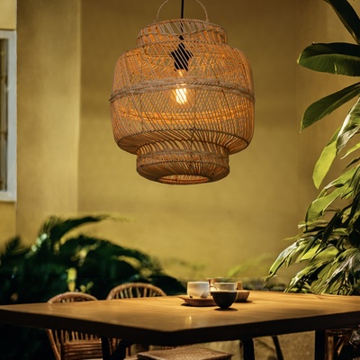 Светильник потолочный из ротанга «Фэрри», 1×120 Вт, Е27, 40×40×40 см