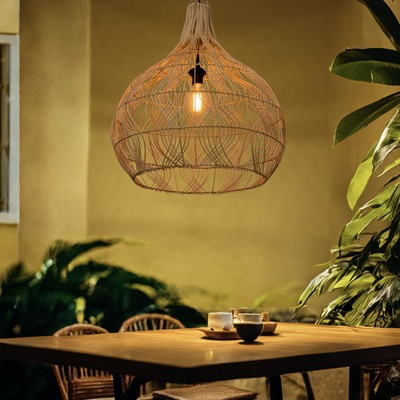 Светильник потолочный из ротанга «Рено», 1×120 Вт, Е27, 60×60×65 см