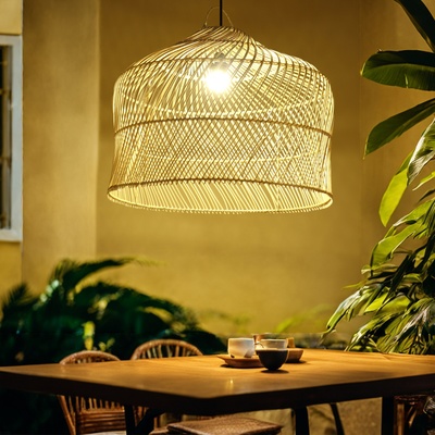 Светильник потолочный из ротанга «Эдо», 1×120 Вт, Е27, 60×60×50 см