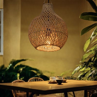 Светильник потолочный из ротанга «Анги», 1×120 Вт, Е27, 30×30×35 см