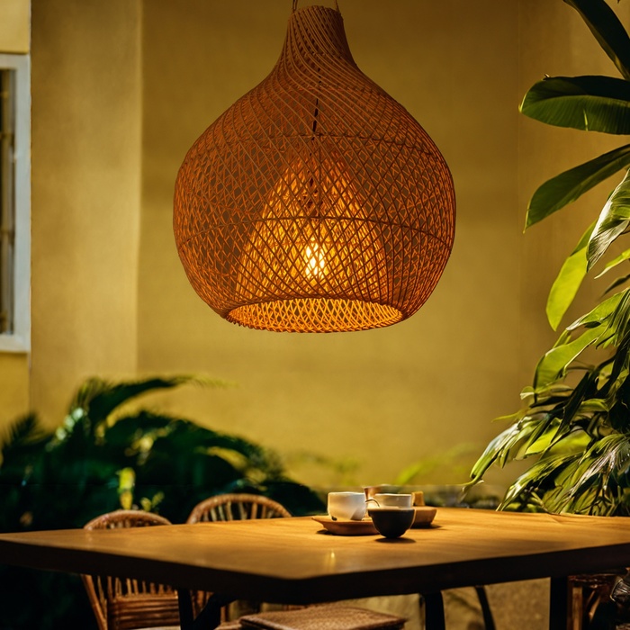 Светильник потолочный из ротанга «Анги», 1×120 Вт, Е27, 50×50×55 см - Фото 1