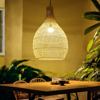 Светильник потолочный из ротанга «Айван», 1×120 Вт, Е27, 50×50×80 см