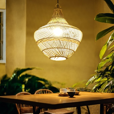 Светильник потолочный из ротанга «Ренди», 1×120 Вт, Е27, 36×36×40 см