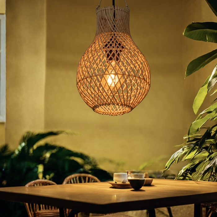 Светильник потолочный из ротанга «Рони», 1×120 Вт, Е27, 20×20×30 см - Фото 1