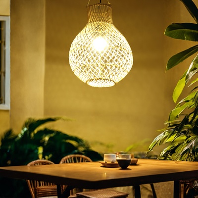 Светильник потолочный из ротанга «Рони», 1×120 Вт, Е27, 32×32×43 см