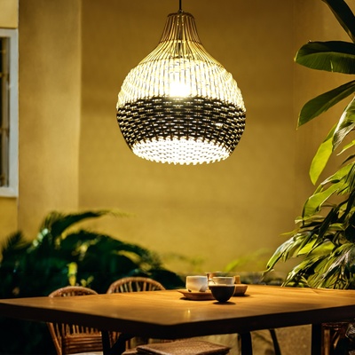 Светильник потолочный из ротанга «Юди», 1×120 Вт, Е27, 25×25×40 см