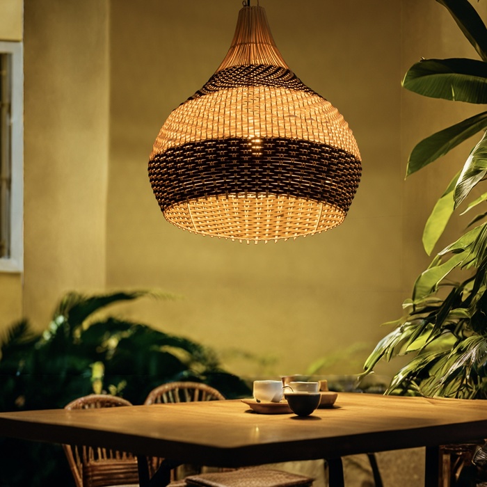 Светильник потолочный из ротанга «Юди», 1×120 Вт, Е27, 50×50×60 см - Фото 1
