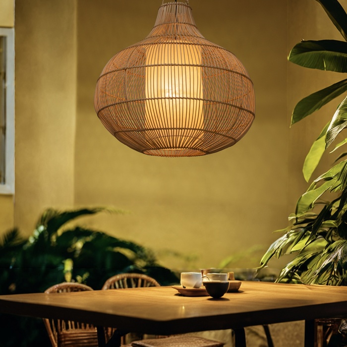 Светильник потолочный из ротанга «Диан», 1×120 Вт, Е27, 60×60×70 см