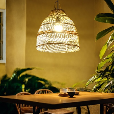 Светильник потолочный из ротанга «Эль», 1×120 Вт, Е27, 30×30×30 см