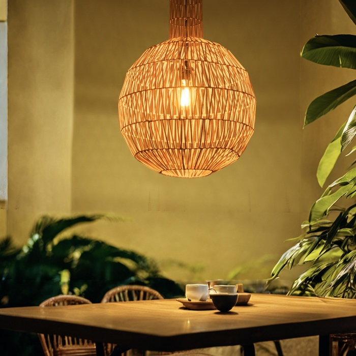 Светильник потолочный из ротанга «Фирман», 1×120 Вт, Е27, 50×50×120 см