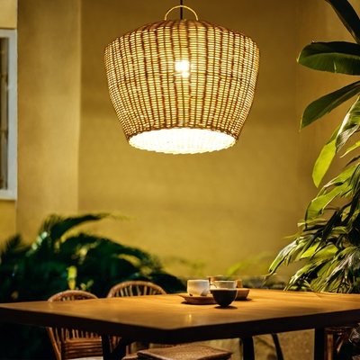 Светильник потолочный из ротанга «Даниэль», 1×120 Вт, Е27, 45×45×30 см