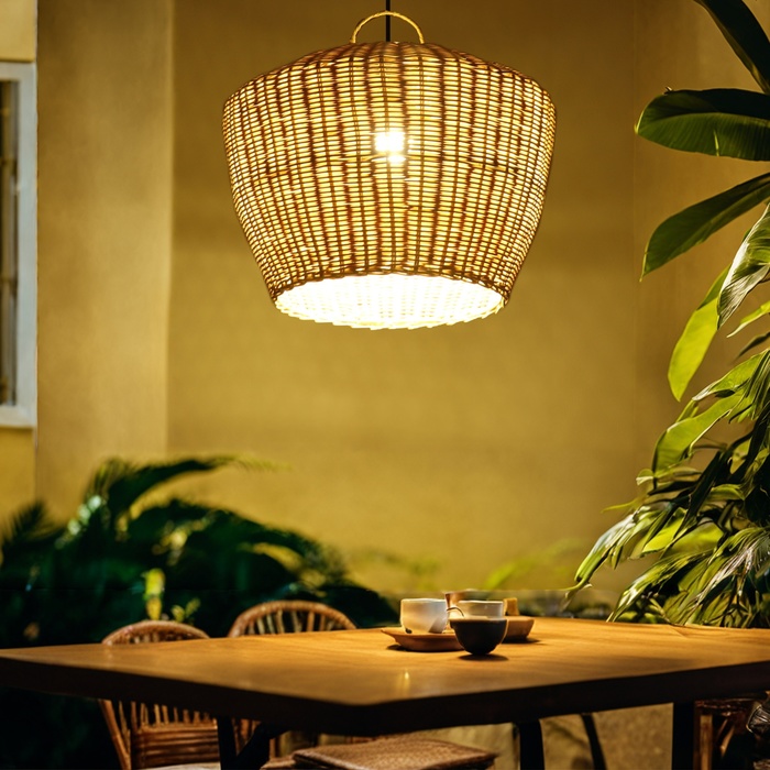 Светильник потолочный из ротанга «Даниэль», 1×120 Вт, Е27, 45×45×30 см - Фото 1