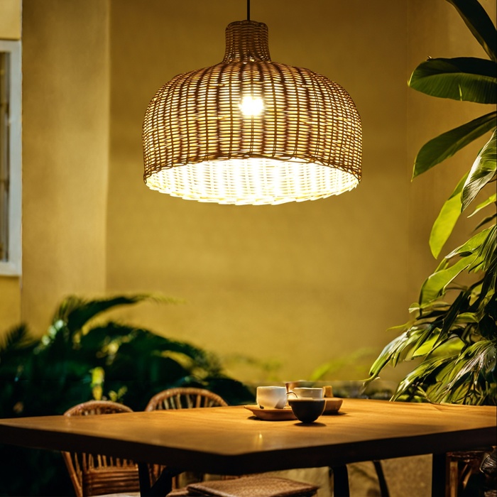 Светильник потолочный из ротанга «Стефан», 1×120 Вт, Е27, 40×40×30 см - Фото 1