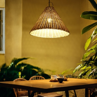 Светильник потолочный из ротанга «Ангга», 1×120 Вт, Е27, 30×30×40 см