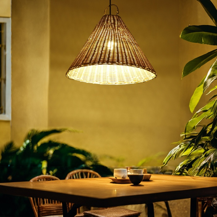 Светильник потолочный из ротанга «Ангга», 1×120 Вт, Е27, 30×30×40 см - Фото 1