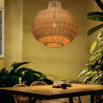 Светильник потолочный из ротанга «Вильям», 1×120 Вт, Е27, 50×50×50 см