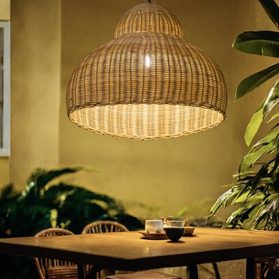 Светильник потолочный из ротанга «Дананг», 1×120 Вт, Е27, 50×50×50 см