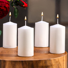 Набор свечей цилиндров, 5х10 см, 4 шт, белая - фото 321510673
