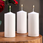 Набор свечей цилиндров, 5х12 см, 3 шт, белая - фото 300906853