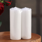 Набор свечей цилиндров, 5х15 см, 2 шт, белая - фото 24671972