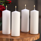 Набор свечей цилиндров, 5х15 см, 4 шт, белая - фото 300906869