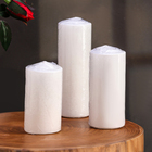 Набор свечей цилиндров, 5х15 см, 5х12 см, 5х10 см, 3в1, белая - фото 24671981