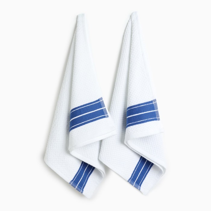Набор полотенец Этель Blue Stripe 38х62см - 2 шт,цв. синий, хл. 100%