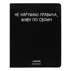 Дневник универсальный для 1-11 класса "Не нарушаю правила", интегральная обложка, искусственная кожа, шелкография, ляссе, 80 г/м2 - фото 300109888