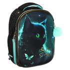 Рюкзак каркасный 38 х 29 х 17, deVENTE Choice Lite 17L, Black Cat, черный/зеленый, 7033420 - фото 24061304