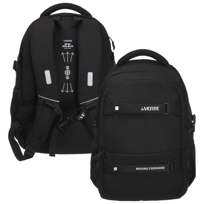 Рюкзак молодежный 44×30×20, эргономичная спинка, deVENTE Moving Forward 19L, Black, 7032412 - Фото 1