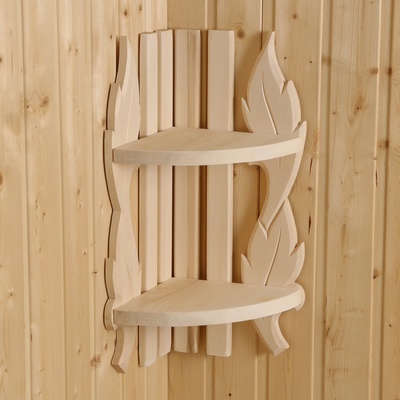 Полка для бани и сауны «Лира», угловая, деревянная, 2 секции