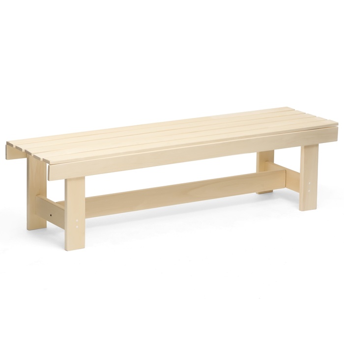 Лавочка (скамейка) деревянная из липы 150 х 45 х 42 см, без спинки, для бани и дачи - Фото 1