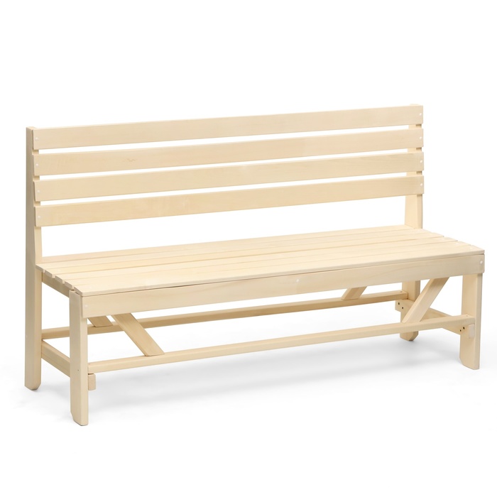 Скамейка для бани и дачи, 150×49×88 см, деревянная - Фото 1