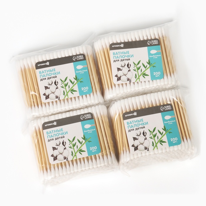 Ватные палочки, наконечник - классика, хлопок/бамбук (стик) 800 шт. - Фото 1