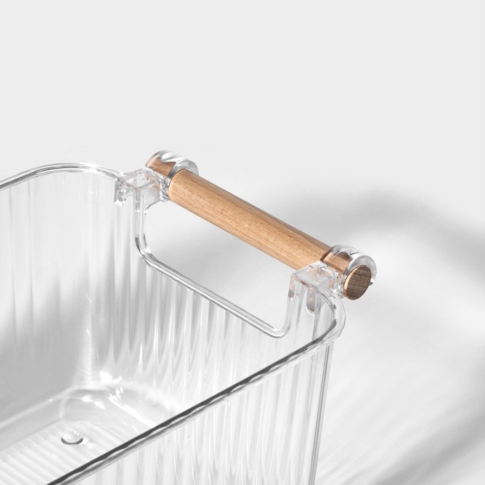 Контейнер для хранения с ручкой LaDо́m «Кристалл», 31,5×16,5×11,5 см, цвет прозрачный