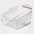 Контейнер для хранения с ручкой LaDо́m «Кристалл», 34×18.3×12 см, прозрачный - Фото 4