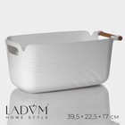Контейнер для хранения с ручкой LaDо́m «Лаконичность», 39,5×22,5×17 см, цвет белый - фото 9071885