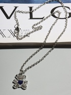 Кулон «Мишка» с сердечком, цвет бело-синий в серебре, 40 см - Фото 7