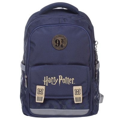 Рюкзак школьный 39 х 29 х 14 см, эргономичная спинка, Hatber "Гарри Поттер" синий NRk_16132
