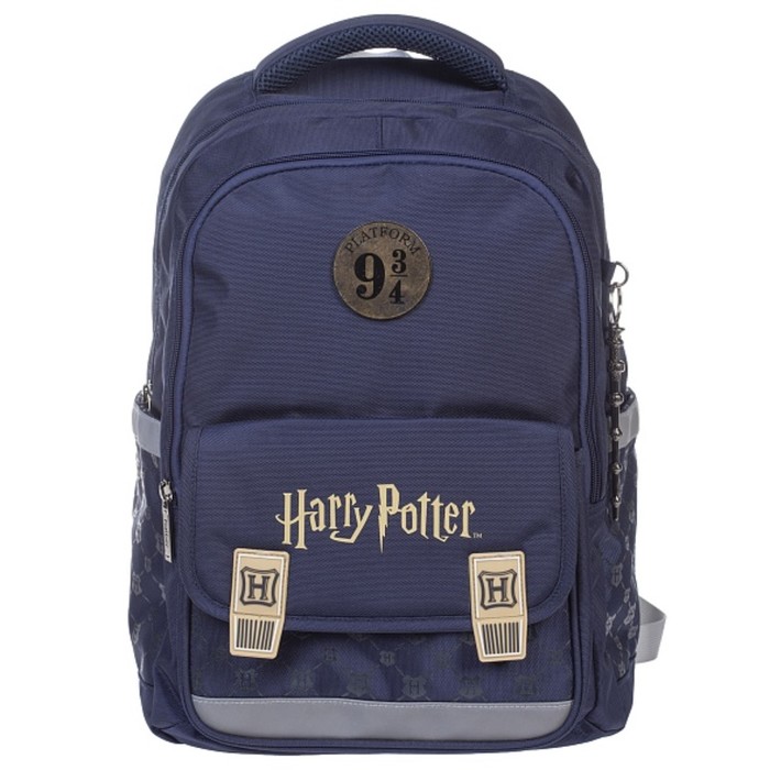Рюкзак школьный 39 х 29 х 14 см, эргономичная спинка, Hatber "Гарри Поттер" синий NRk_16132 - Фото 1
