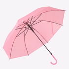 Зонт - трость полуавтоматический «Однотон», 8 спиц, R = 46 см, цвет розовый - Фото 4