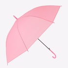 Зонт - трость полуавтоматический «Однотон», 8 спиц, R = 46 см, цвет розовый - фото 9664238