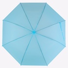 Зонт - трость полуавтоматический «Однотон», 8 спиц, R = 46 см, цвет голубой - Фото 6
