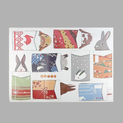 Наклейка интерьерная «Зайки в носочках», 50×70 см