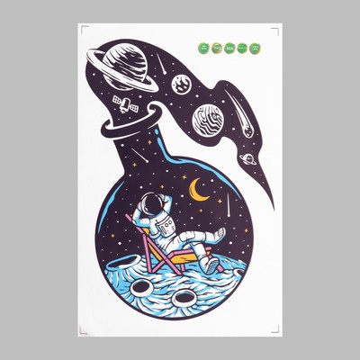 Наклейка интерьерная цветная «Космос в бутылке», пластик, 40×60 см