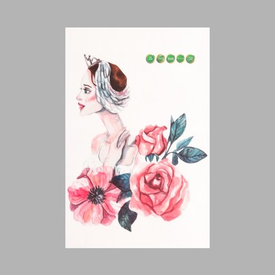 Наклейка интерьерная цветная «Девушка в цветах», пластик, 30×45 см