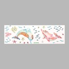 Наклейка пластик интерьерная цветная "Красочные морские дельфины" 30х90 см - фото 321511538