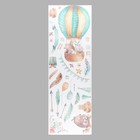 Наклейка пластик интерьерная цветная "Звери на воздушном шаре" 30х90 см - фото 110068468